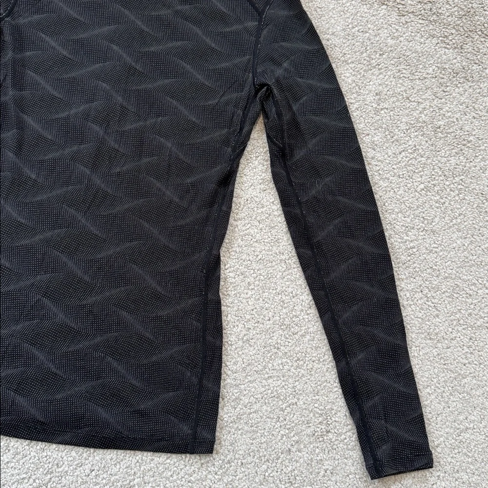 Icebreaker Merino 200 Half-Zip Long Sleeve Base Layer Shirt Black Print SzS - Picture 9 of 11